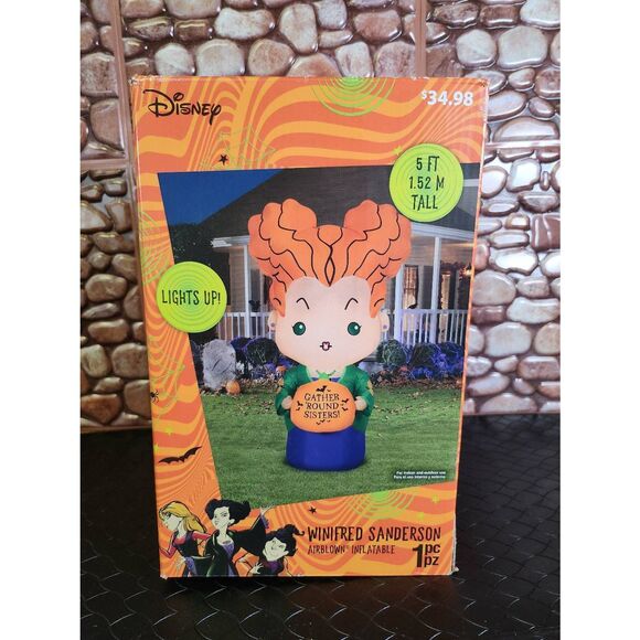 Disney Hocus Pocus Winifred Sanderson Sisters 5' Inflatable Halloween New B12 - Picture 1 of 5
